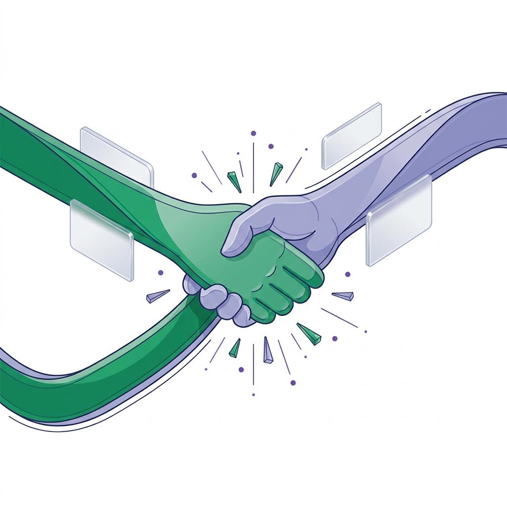 Partnership handshake illustration