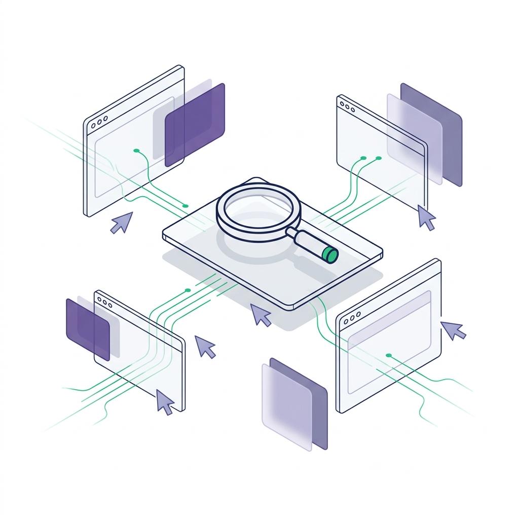 Owned media network concept illustration